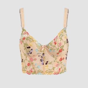 NWT CIDER “Fairycore” Embroidered Bustier Top